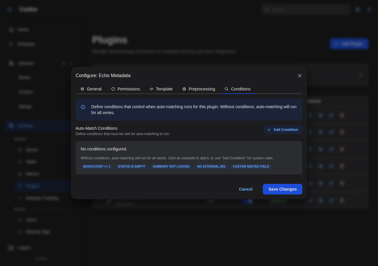 Config Modal - Conditions
